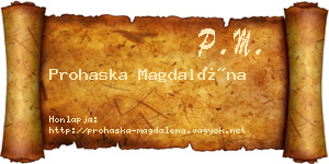 Prohaska Magdaléna névjegykártya